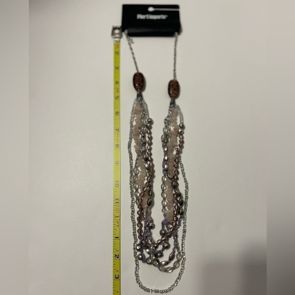 PIER 1 Long Layered Bead and  Crystal Necklace - Picture 7 of 7